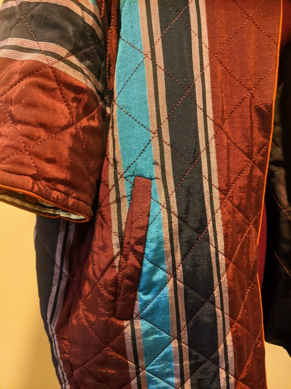 Vintage Hanten Quilted Reversible Jacket | Embroidered Sleeve | Unisex One Size - Picture 9 of 13